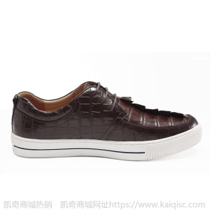 虎狼之狮高端鳄鱼皮板鞋高档鳄鱼皮男鞋潮流休闲鞋鳄鱼皮皮鞋正品
