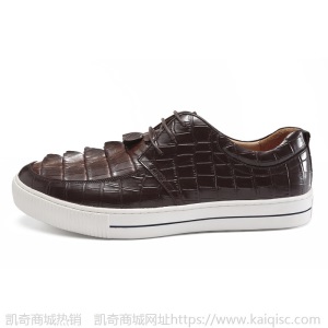 虎狼之狮高端鳄鱼皮板鞋高档鳄鱼皮男鞋潮流休闲鞋鳄鱼皮皮鞋正品