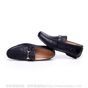 虎狼之狮高端私人订制进口鸵鸟皮男鞋子纯手工男士休闲鞋潮流皮鞋