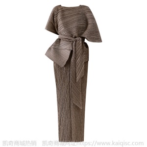 2021夏装新款俩件套气质款女装 修身长款晚会时尚褶皱连衣裙批发