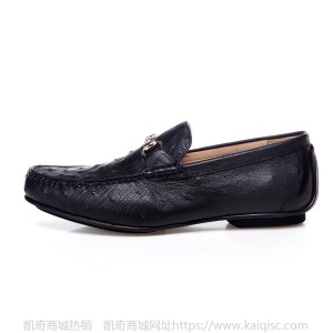 虎狼之狮高端私人订制进口鸵鸟皮男鞋子纯手工男士休闲鞋潮流皮鞋