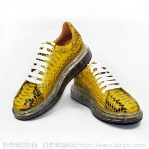 虎狼之狮高端蛇皮男鞋潮流时尚休闲鞋高档手工板鞋皮鞋工厂直销