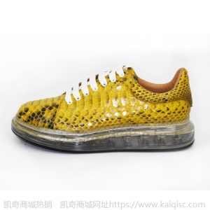 虎狼之狮高端蛇皮男鞋潮流时尚休闲鞋高档手工板鞋皮鞋工厂直销