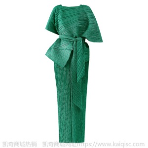 2021夏装新款俩件套气质款女装 修身长款晚会时尚褶皱连衣裙批发