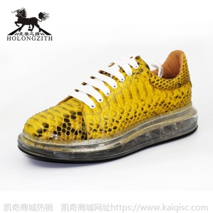 虎狼之狮高端蛇皮男鞋潮流时尚休闲鞋高档手工板鞋皮鞋工厂直销