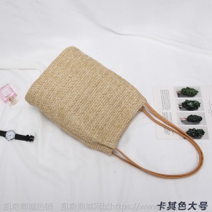 草编包夏天度假包手提女包沙滩包编织女包单肩ins水桶包