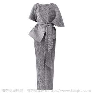 2021夏装新款俩件套气质款女装 修身长款晚会时尚褶皱连衣裙批发