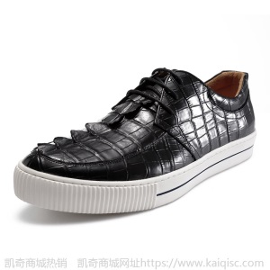 虎狼之狮高端鳄鱼皮板鞋高档鳄鱼皮男鞋潮流休闲鞋鳄鱼皮皮鞋正品