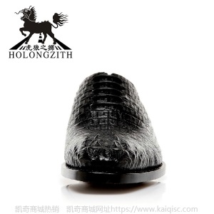 虎狼之狮定制真鳄鱼皮固特异男鞋意大利手工皮鞋低帮鞋皮鞋正品4W