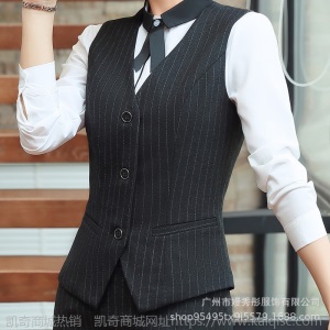 条纹西装套装气质西服高端正装工作服职业两件套前台经理OL衬衫秋