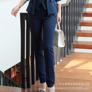 条纹西装套装气质西服高端正装工作服职业两件套前台经理OL衬衫秋