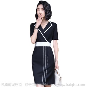 高档女士服装售楼部珠宝店工作服女春夏干练气质短袖正职业连衣裙