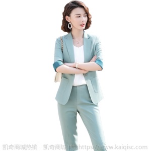 西装套装女春夏薄2020新款时尚韩版气质英伦风中袖小西服外套套裤