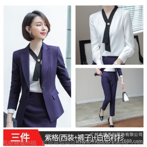 纯职  职业套装女2019新款气质工作西服春秋修身ol面试大学生正装