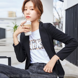 白色小西装外套女2019年初秋新款韩版百搭ins短款西服女上衣网红