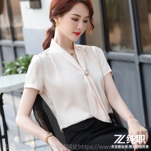 雪纺衬衫女装2020年职业新款夏季短袖上衣洋气小衫高档小香风衬衣