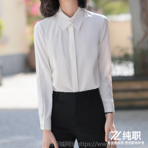 衬衣女长袖2020新款春秋气质方领修身上衣职业时尚纯色百搭打底衫