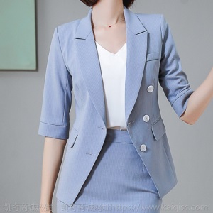 条纹西装套装女韩版端庄2020新款时尚职业装正装大学生面试小西服