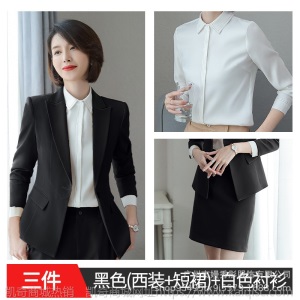 小西装西服女上衣面试工作服套装秋季2019新款职业黑西装外套批发