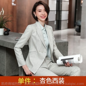 西装外套女韩国英伦风2019春秋款格纹正装经理工装洋气工作服套装