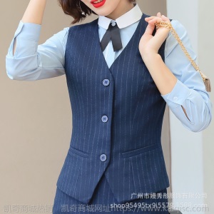 条纹西装套装气质西服高端正装工作服职业两件套前台经理OL衬衫秋