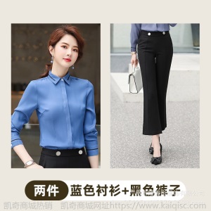 2019秋春新款女士职业白衬衫女装韩版修身气质长袖衬衣正装工作服