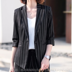 春装2020新款职业装套装女时尚气质条纹女神范西装正装西服工作服