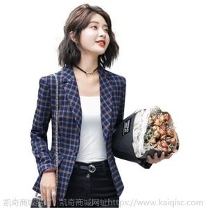 西装外套女职业女装2018新款秋冬韩版休闲格子大码正装套装小西服