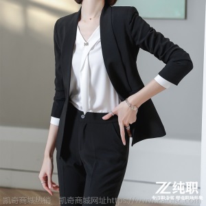 女总裁时尚正装职业装气质女神范黑色西装女套装名媛小香风西服女