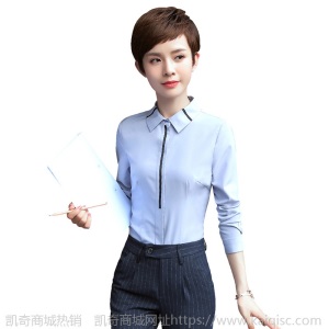 职业衬衫女长袖修身白衬衣正装工作服秋季加绒加厚打底上衣ol寸衫