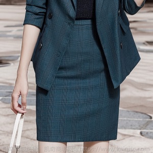 高端职业套装绿格西装工作服女职业装时尚气质女神范正装总裁西服