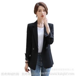 纯职小西装女2019新款秋冬女士西服长袖韩版修身显瘦中长款外套女