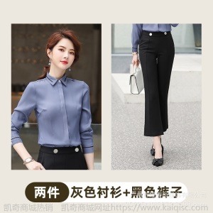 2019秋春新款女士职业白衬衫女装韩版修身气质长袖衬衣正装工作服