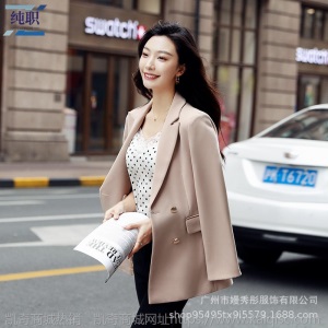 黑色西装外套女2019初秋新款韩版休闲气质百搭宽松网红小西服上衣