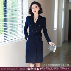 西装连衣裙秋季2019年新款收腰显瘦职业装气质女神范裙子女中长款