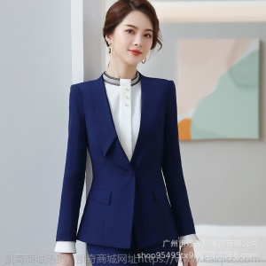 职业装女裙套装秋时尚气质女神范2019上班通勤正装酒店客服工作服