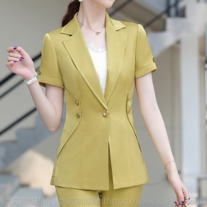 2020夏季新款小西装外套女韩版气质洋气时尚短袖上衣休闲职业套装