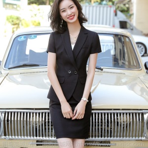 高端职业装套装女夏季酒店前台经理制服工装短袖OL西装气质女神范