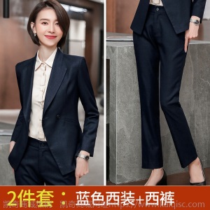 西装外套女韩国英伦风2019春秋款格纹正装经理工装洋气工作服套装
