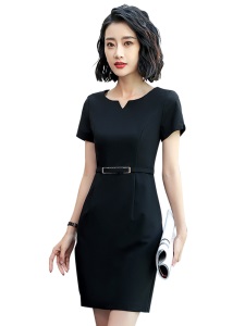 职业连衣裙女2019新款时尚气质名媛夏装短袖正装大码一步裙工作裙