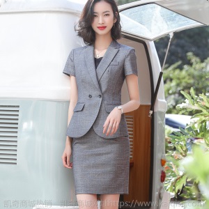 高端职业装套装女夏季酒店前台经理制服工装短袖OL西装气质女神范