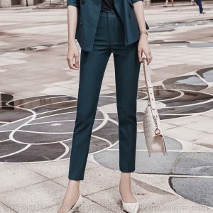 高端职业套装绿格西装工作服女职业装时尚气质女神范正装总裁西服