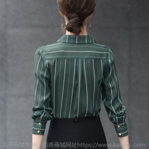 2020春装新款韩范chic条纹衬衫女长袖宽松显瘦上衣职业衬衣西装领