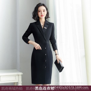 职业女装优雅名媛西装领连衣裙女2020新款中长款职业装气质女神范