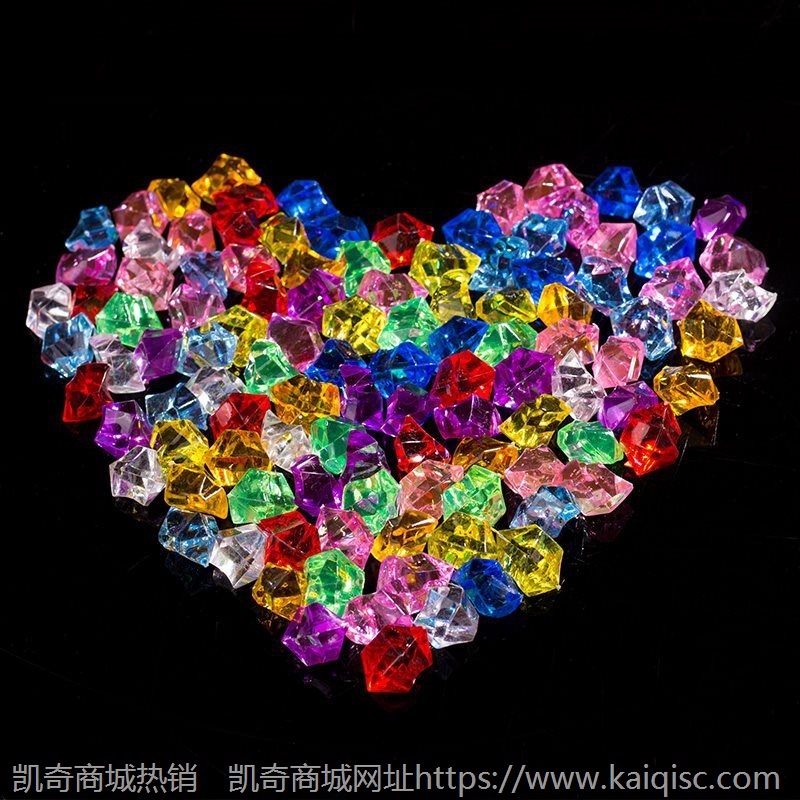 亚克力人造塑料水晶五彩钻石花瓶鱼缸透明装饰仿真小石头仿水晶