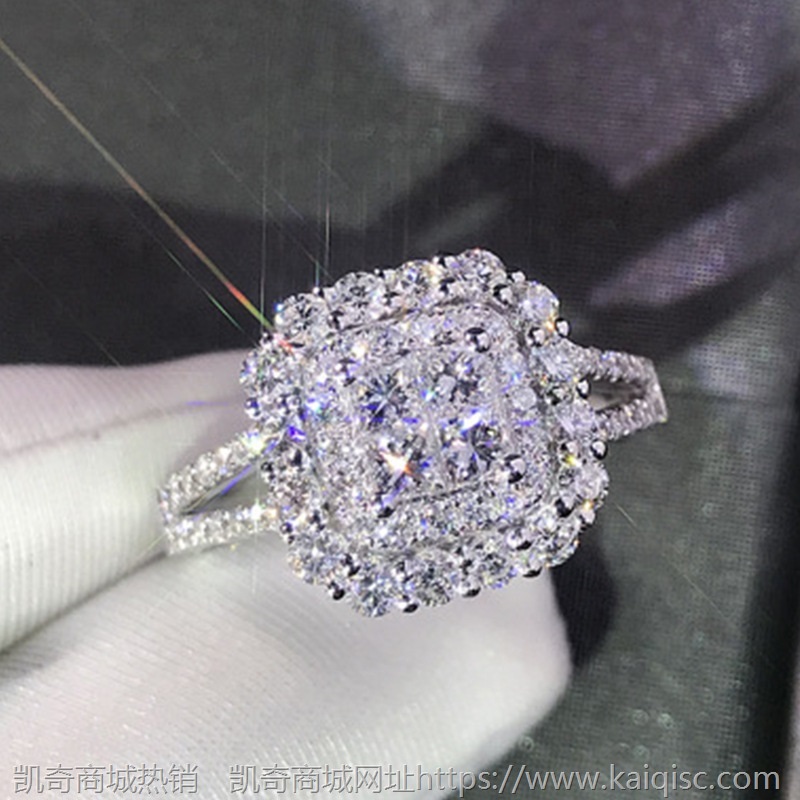 朵唯wish凯奇货源新款八心八箭微镶公主戒指凯奇仿真钻石结婚饰品