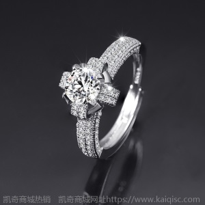 仿真莫山石情侣戒指男女一克拉多款六爪钻石求婚结婚对戒直播货源