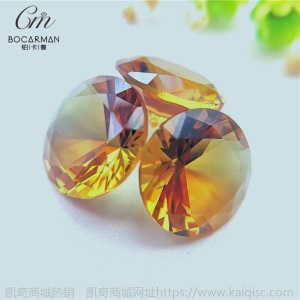 人造宝石变色石玻璃圆形土耳其水铝石苏丹石人工钻石裸石大量库存