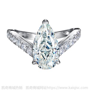 新款925银网红晚晚同款7*13水滴黄钻戒梨形高碳钻石订婚女仿真