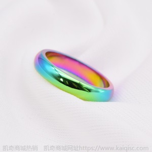 凯奇韩版时尚ins素圈滴胶钛钢戒指女尾戒18K玫瑰金镶钻戒厂家批发